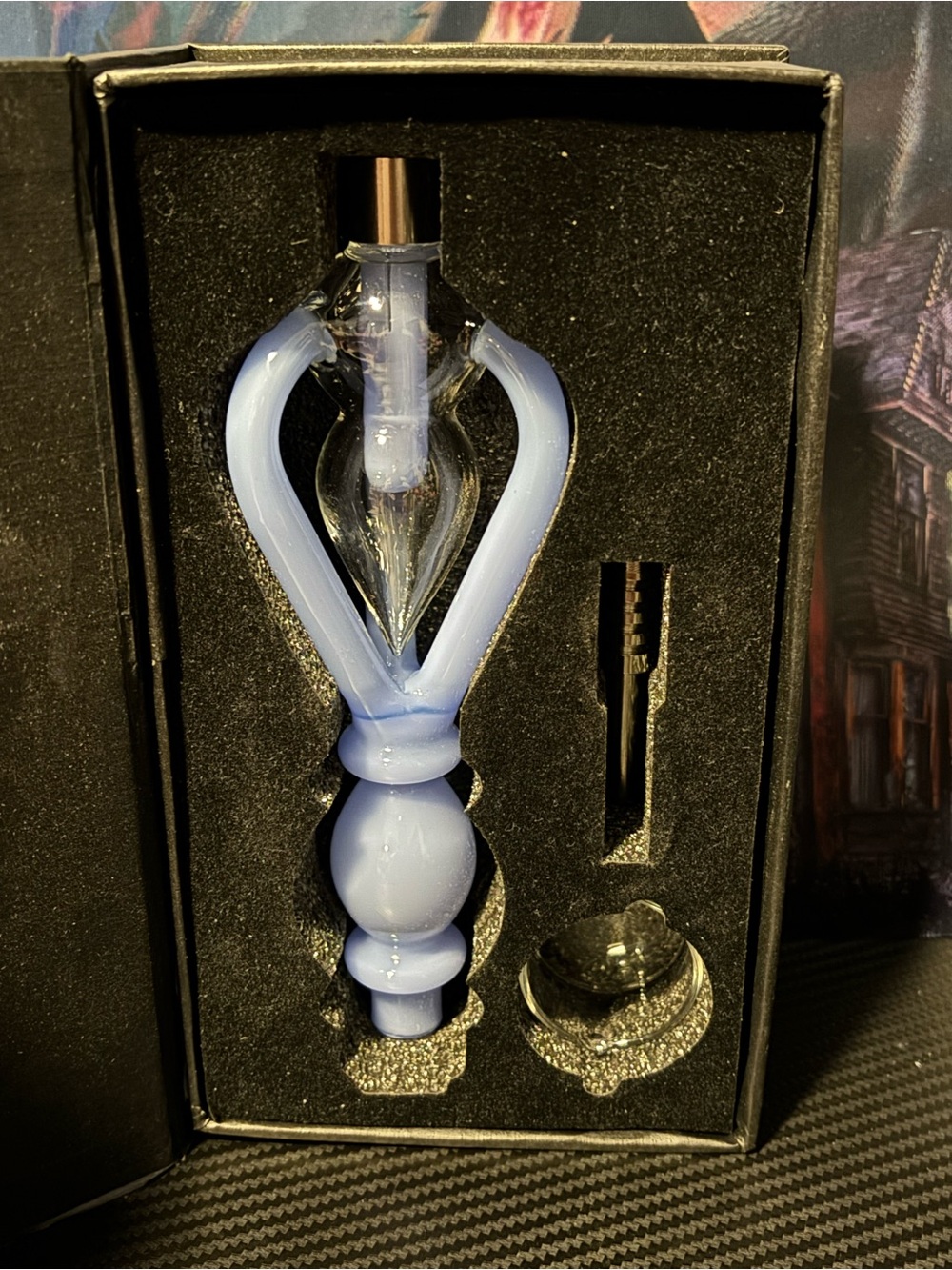 Blue Decorative Glass Sculpture for Home Art